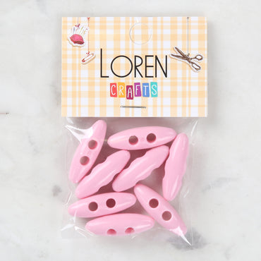 Loren Crafts 8'li Pembe Çoban Düğme - 100