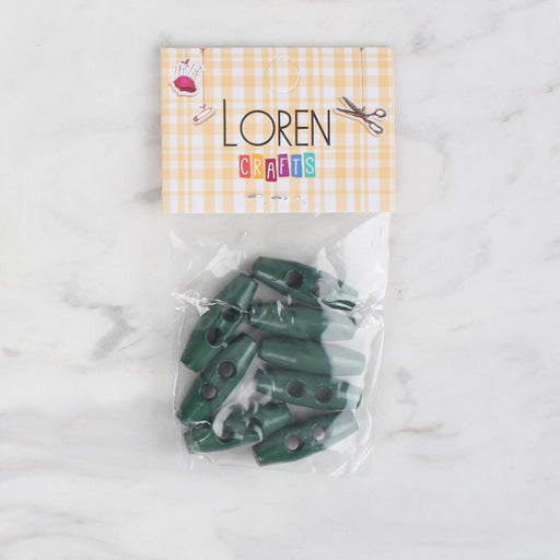 Loren Crafts 8'li koyu yeşil çoban düğme - 103