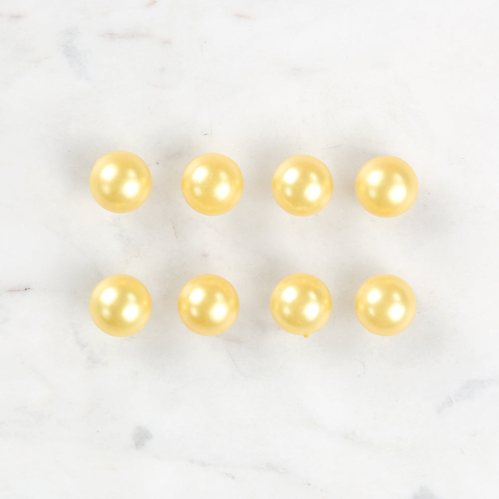 Loren Crafts 8'li Sarı Plastik İnci Düğme - 0144