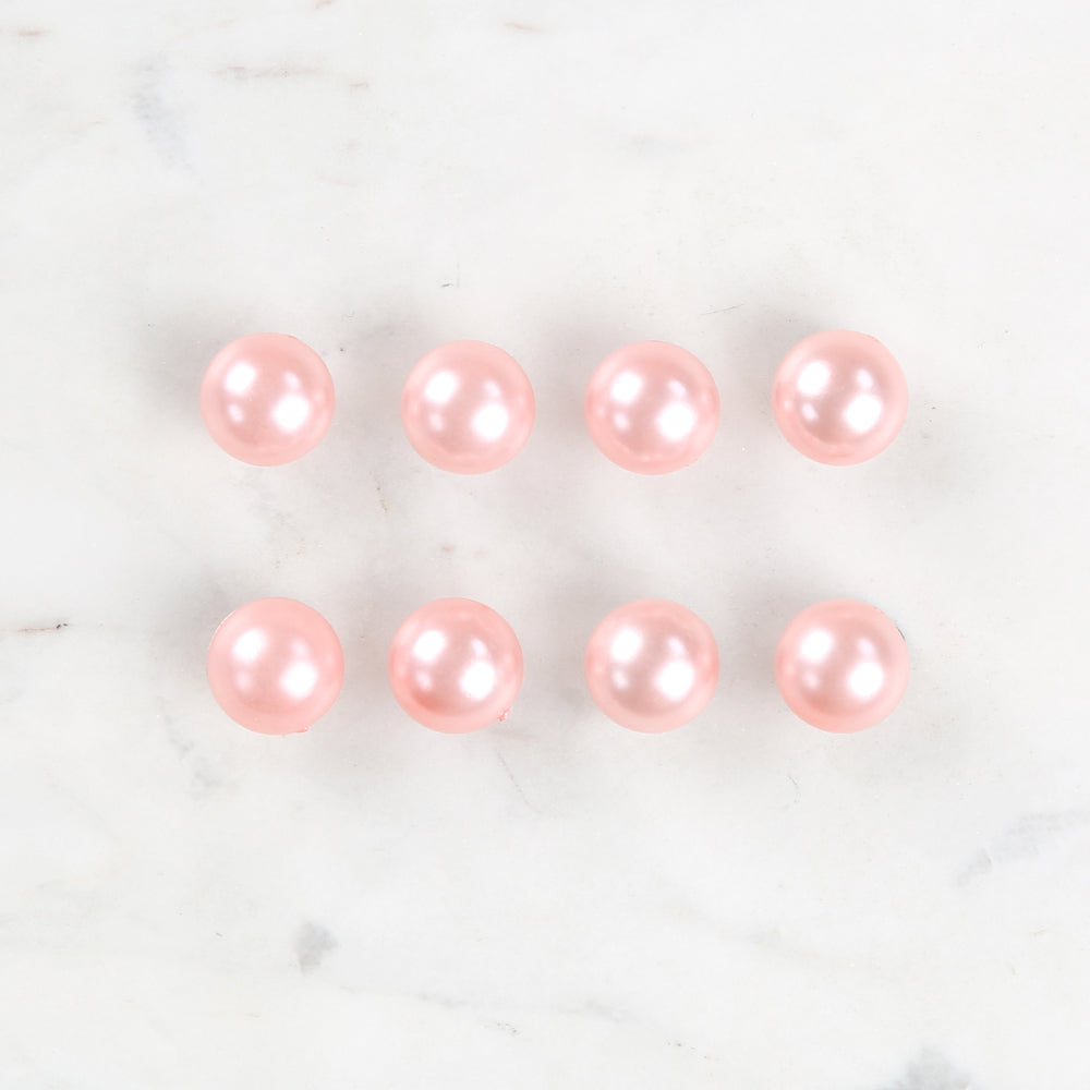 Loren Crafts 8'li Pembe Plastik İnci Düğme - 0145