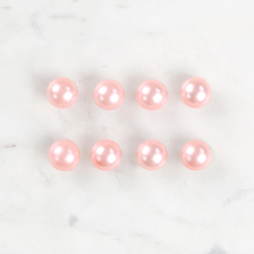 Loren Crafts 8'li Pembe Plastik İnci Düğme - 0145