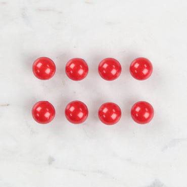 Loren Crafts 8'li Kırmızı Plastik İnci Düğme - 0149