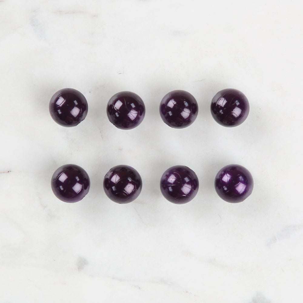 Loren Crafts 8'li Mor Plastik İnci Düğme - 0151
