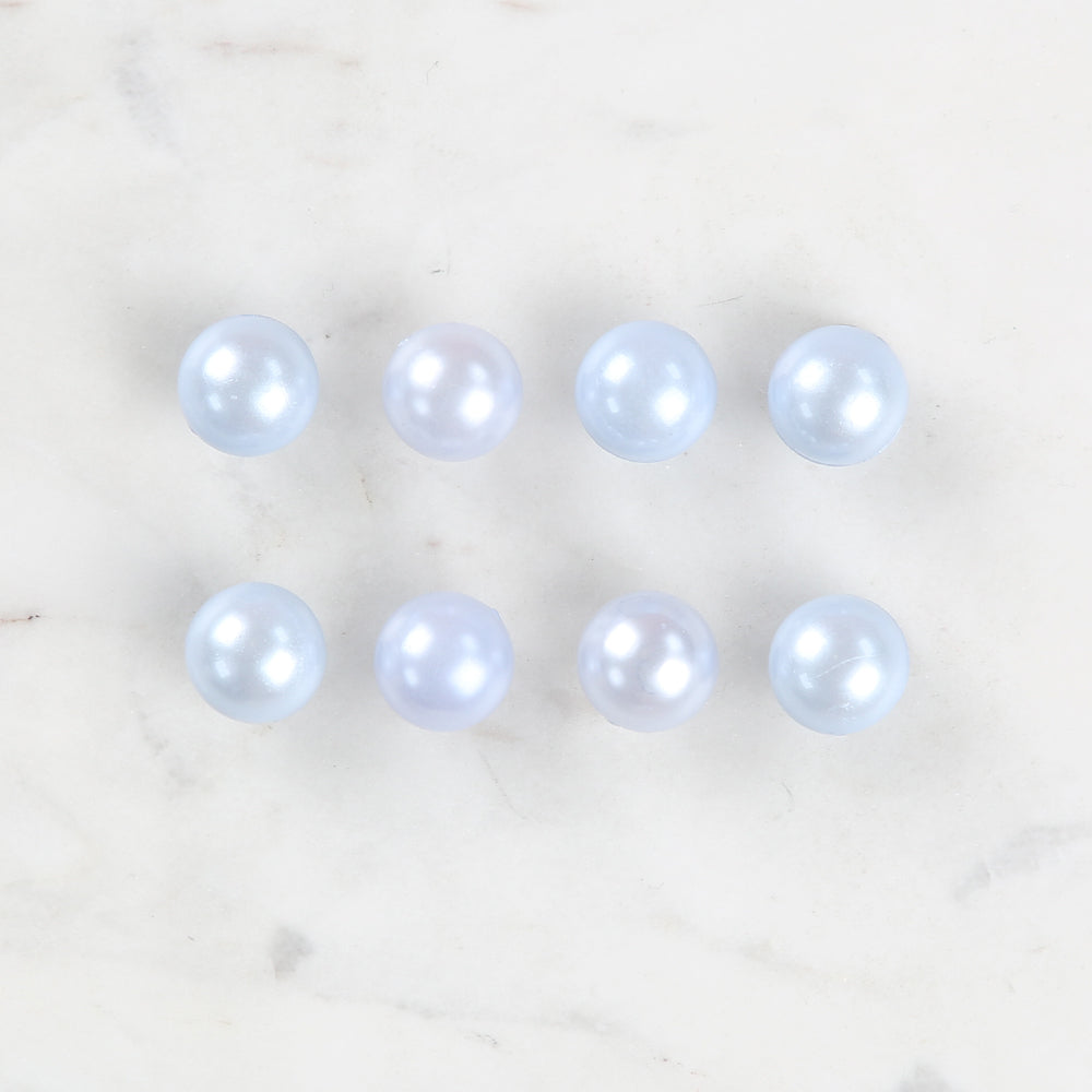 Loren Crafts 8'li Mavi Plastik İnci Düğme - 0156