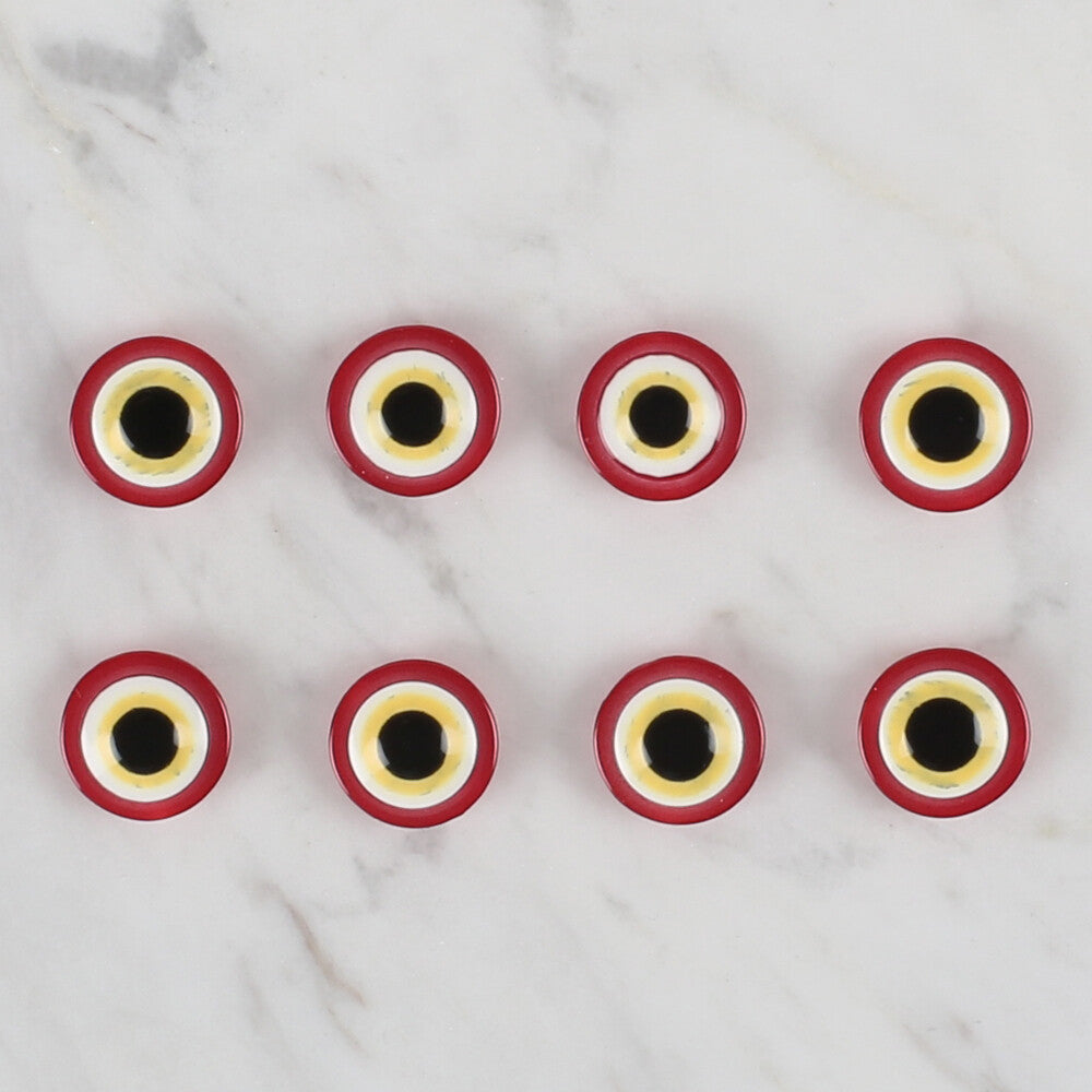 Loren Crafts kırmızı 8'li nazar boncuğu düğme - 165