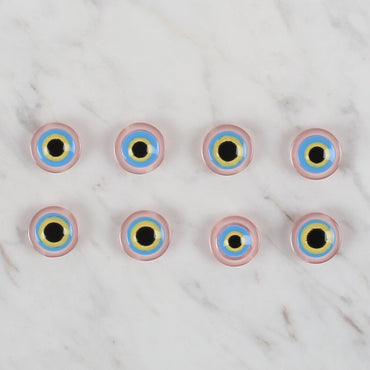 Loren Crafts açık pembe 8'li nazar boncuğu düğme - 167