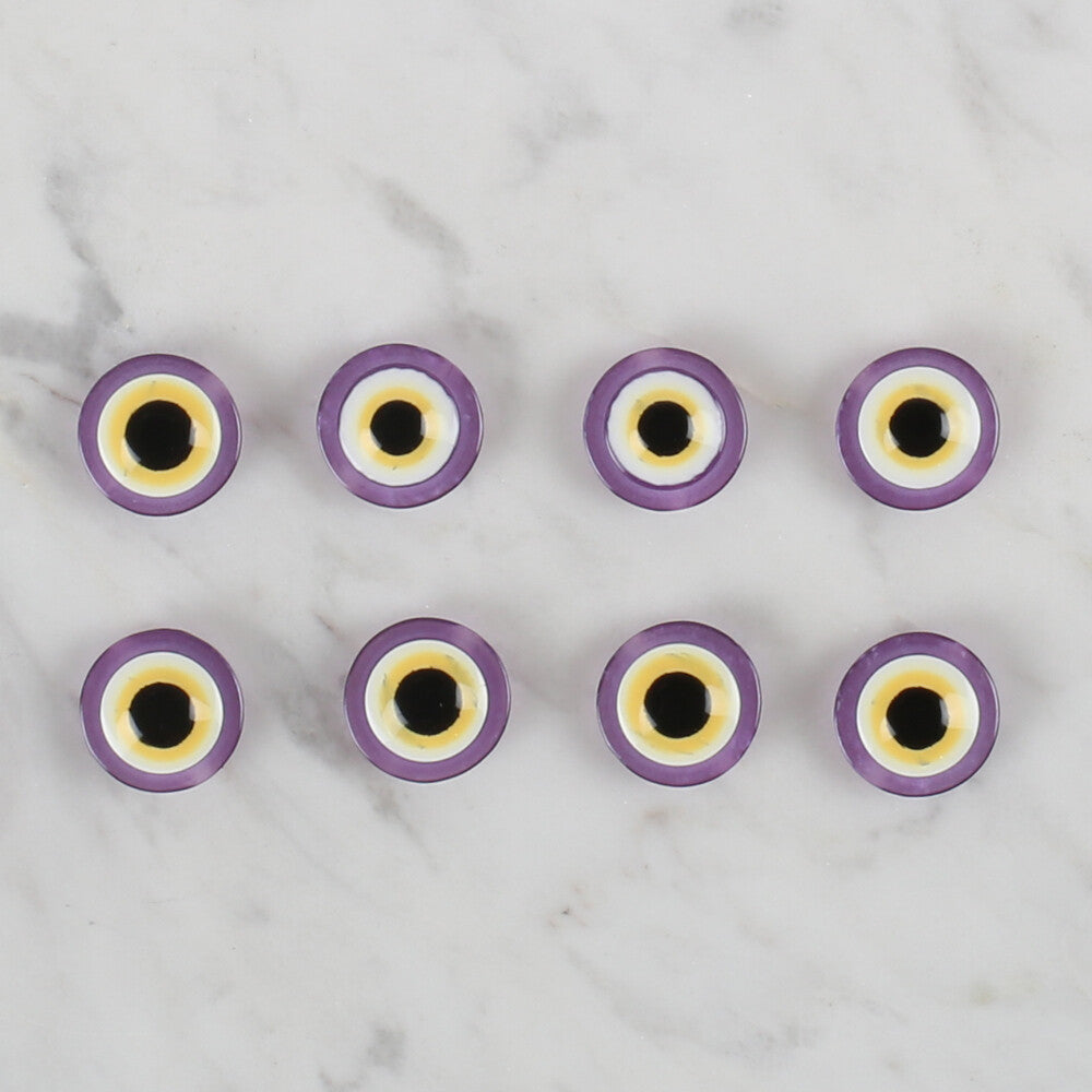 Loren Crafts mor 8'li nazar boncuğu düğme - 169