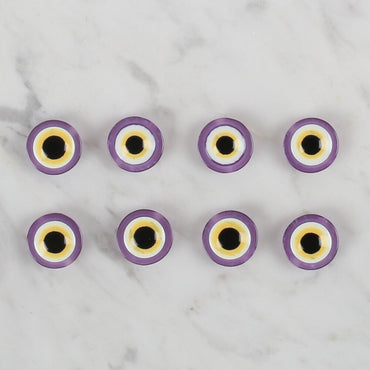 Loren Crafts mor 8'li nazar boncuğu düğme - 169