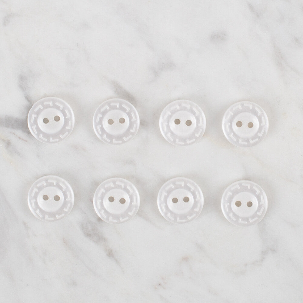 Loren Crafts 8'li Beyaz Düğme - 184