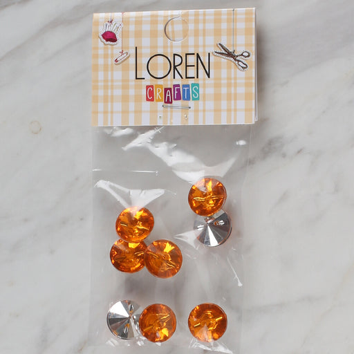 Loren Crafts turuncu 8'li düğme - 205