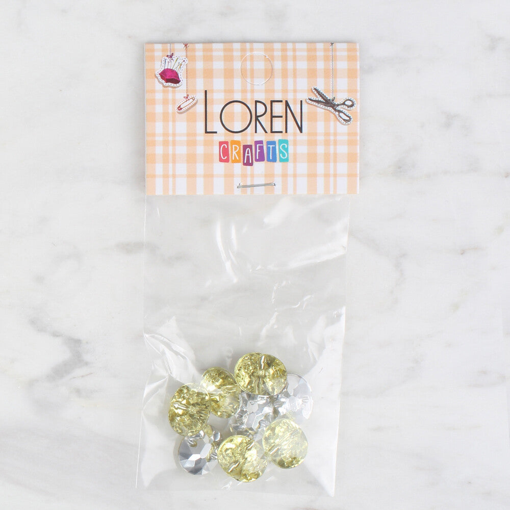 Loren Crafts 8'li açık yeşil Düğme - 245
