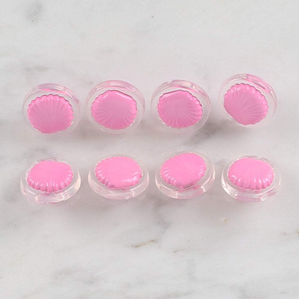 Loren Crafts 8'li Şeffaf Pembe Deniz Kabuğu Düğme - 255