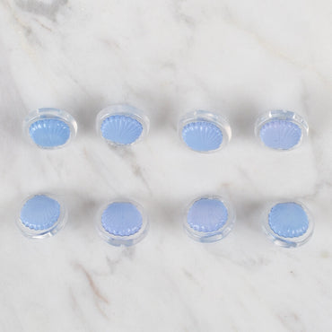 Loren Crafts 8'li Şeffaf Mavi Deniz Kabuğu Düğme - 269