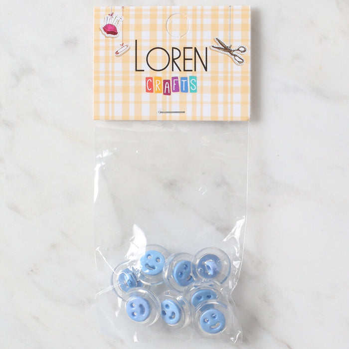 Loren Crafts 8'li Şeffaf Mavi Düğme - 270