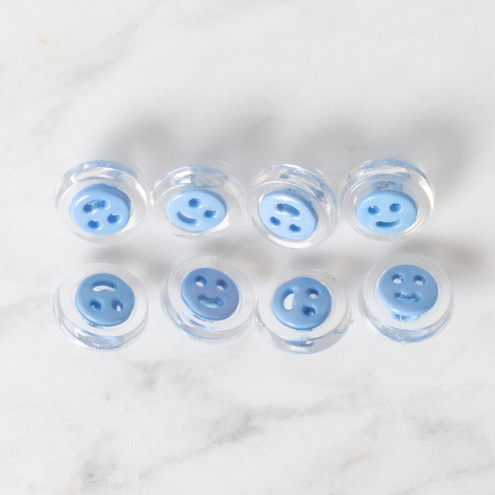 Loren Crafts 8'li Şeffaf Mavi Düğme - 270