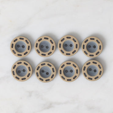 Loren Crafts 8'li Füme Düğme - 287