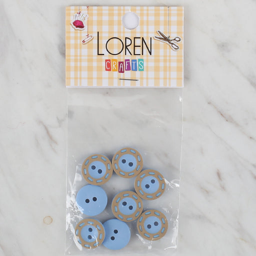 Loren Crafts 8'li Mavi Düğme - 289