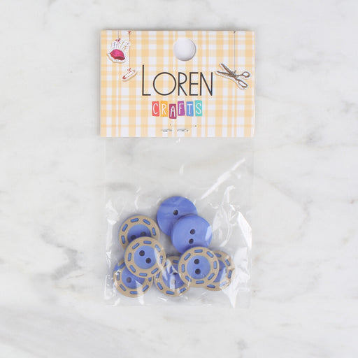 Loren Crafts 8'li Mavi Düğme - 290