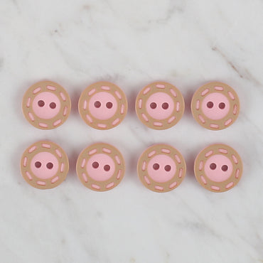 Loren Crafts 8'li Pembe Düğme - 293