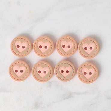 Loren Crafts 8'li Yavruağzı Kalp Düğme - 327