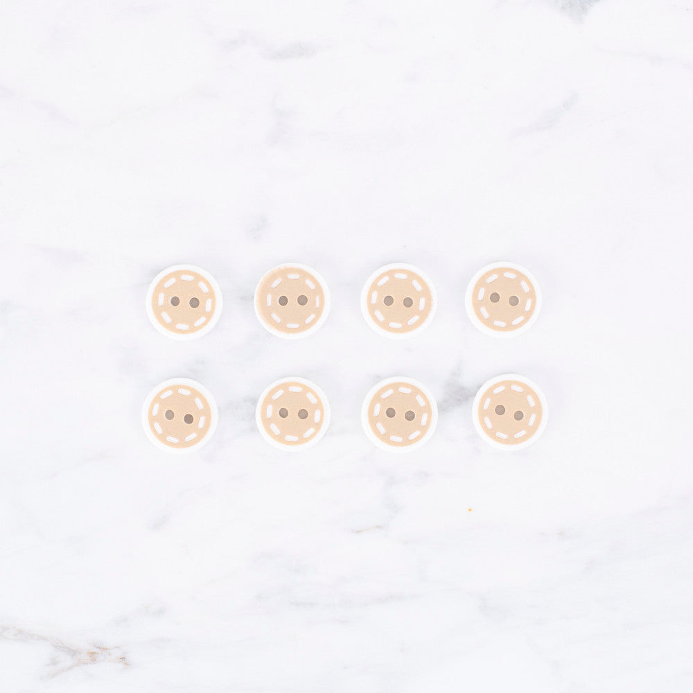 Loren Crafts 8'li Bej Rengi Düğme - 0333