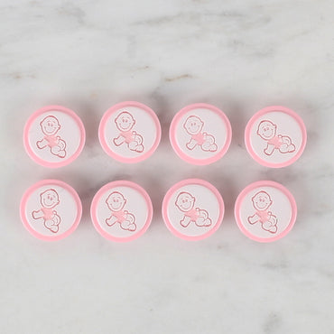 Loren Crafts 8'li Pembe Bebek Düğme - 376
