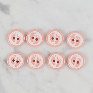 Loren Crafts yavruağzı 8'li ayak izi düğme - 434