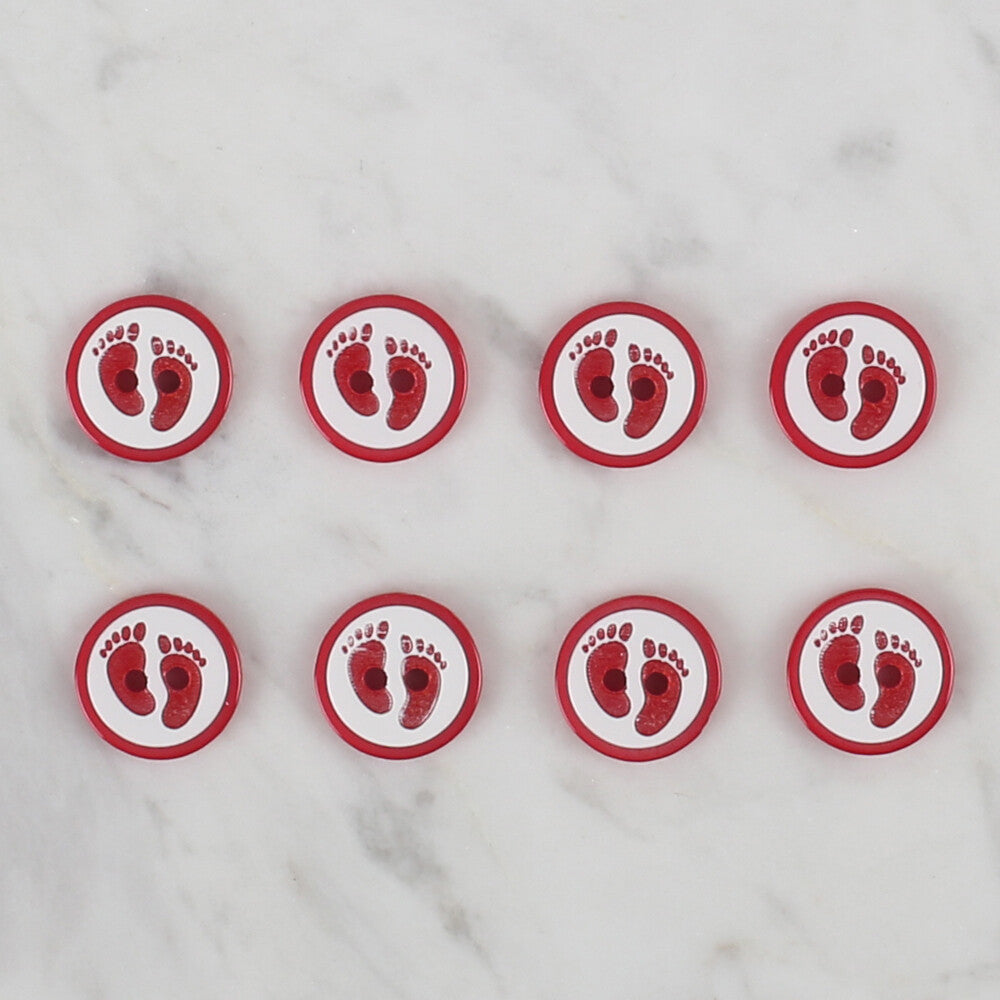 Loren Crafts kırmızı 8'li ayak izi düğme - 439