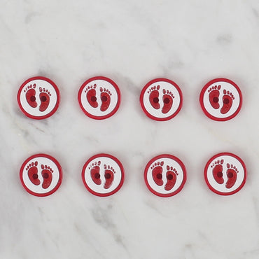 Loren Crafts kırmızı 8'li ayak izi düğme - 439