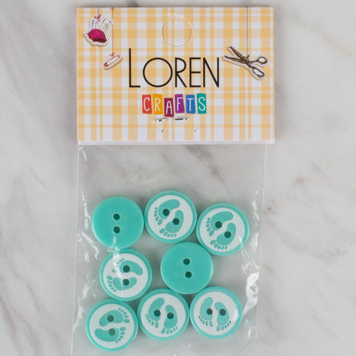 Loren Crafts yeşil 8'li ayak izi düğme - 442