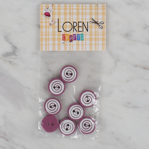 Loren Crafts vişne çürüğü 8'li yuvarlak düğme - 449