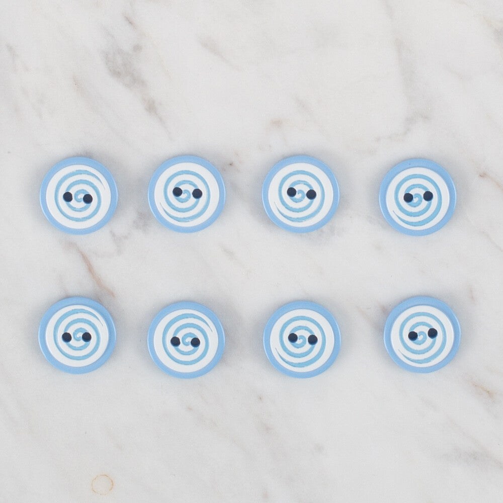 Loren Crafts 8'li mavi yuvarlak düğme - 451