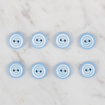 Loren Crafts 8'li mavi yuvarlak düğme - 451