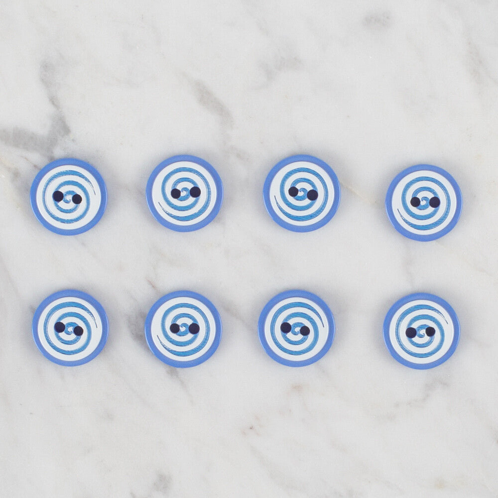 Loren Crafts mavi 8'li yuvarlak düğme - 452