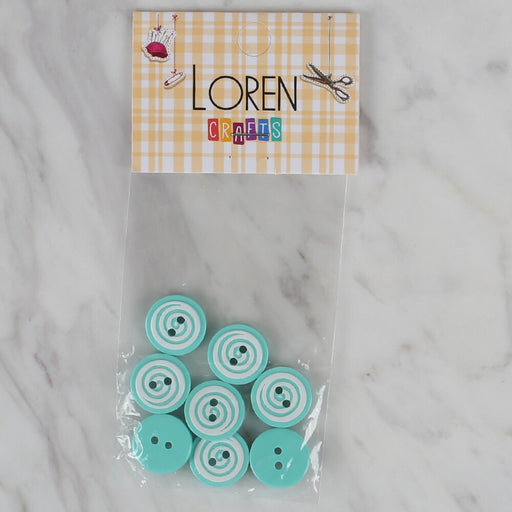 Loren Crafts yeşil 8'li yuvarlak düğme - 454