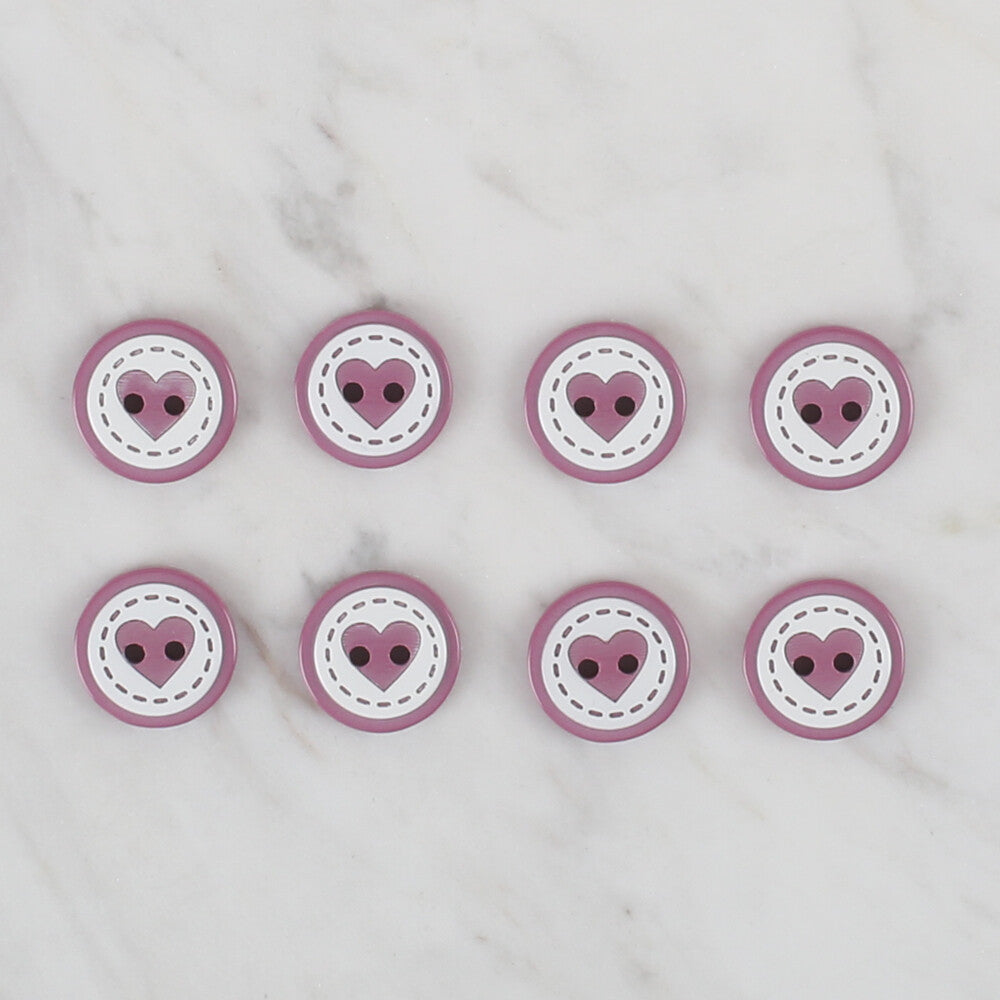 Loren Crafts vişne çürüğü 8'li kalp düğme - 475