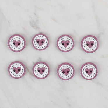 Loren Crafts vişne çürüğü 8'li kalp düğme - 475