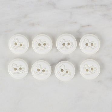 Loren Crafts 8'li Beyaz Düğme - 493