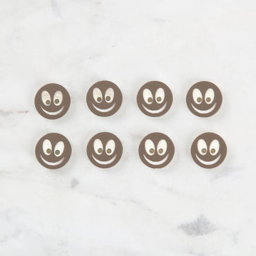 Loren Crafts 8'li Gülen Yüz Kahverengi Düğme - 0520