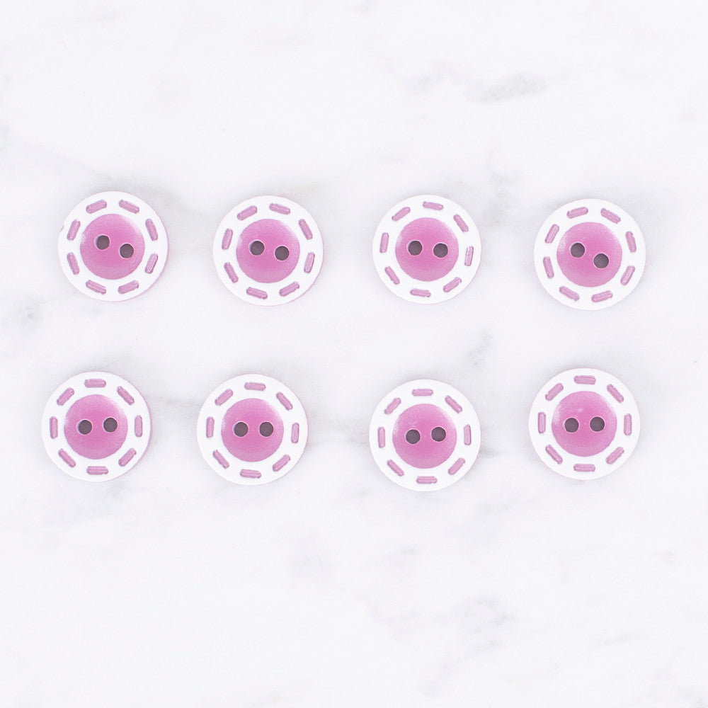 Loren Crafts 8'li Koyu Pembe Düğme - 0530