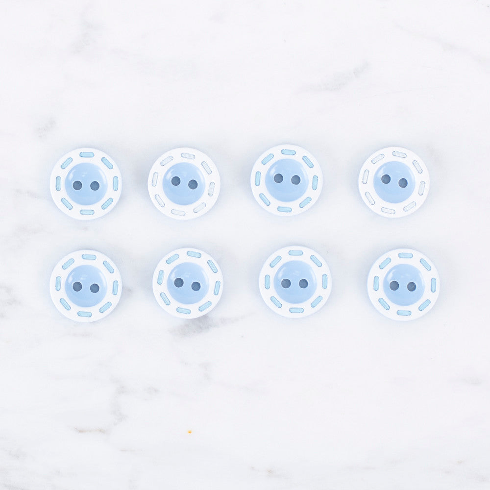 Loren Crafts 8'li Açık Mavi Rengi Düğme - 0534