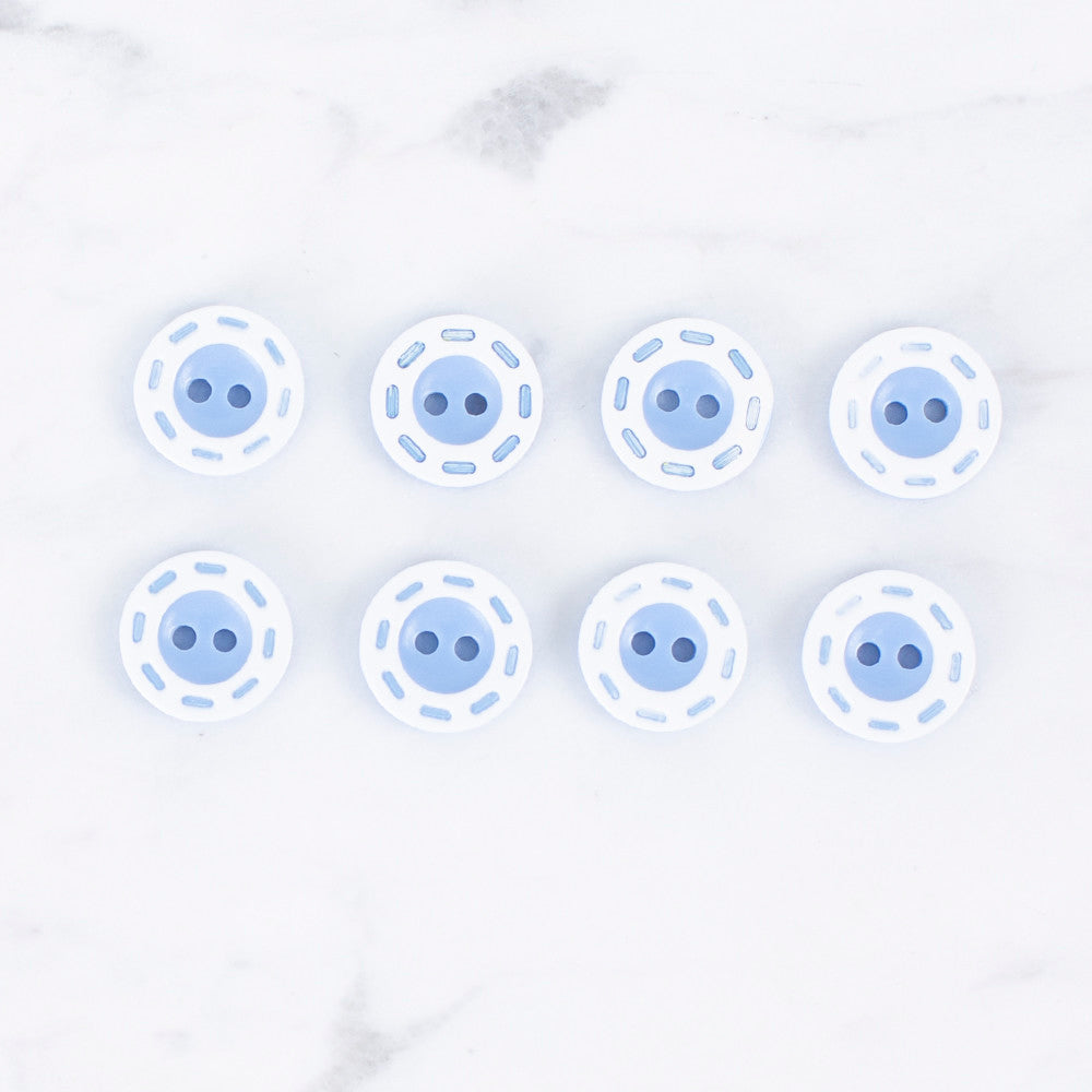 Loren Crafts 8'li Mavi Düğme - 0536