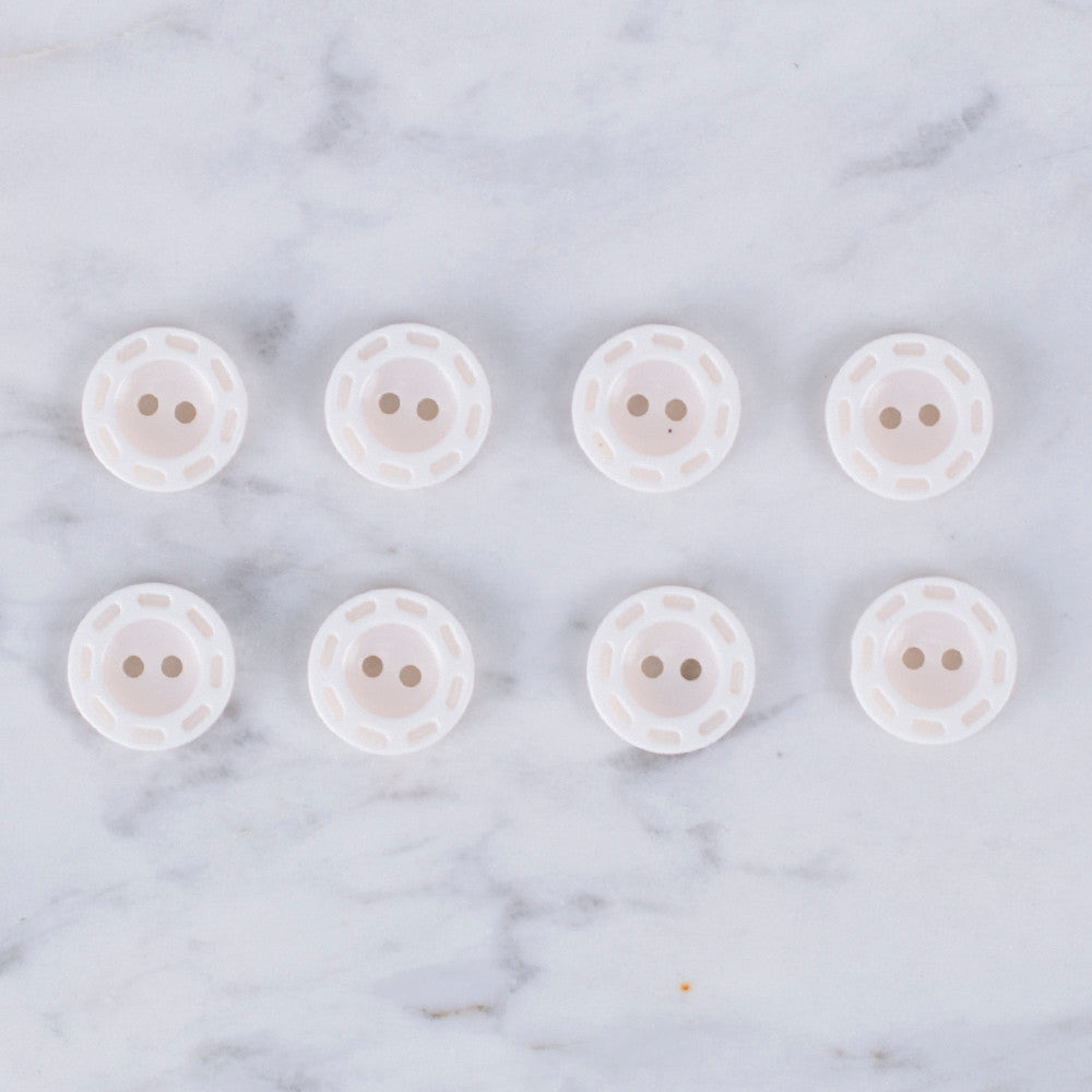 Loren Crafts 8'li Krem Rengi Düğme - 0540