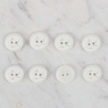 Loren Crafts 8'li Beyaz Balık Düğme - 568