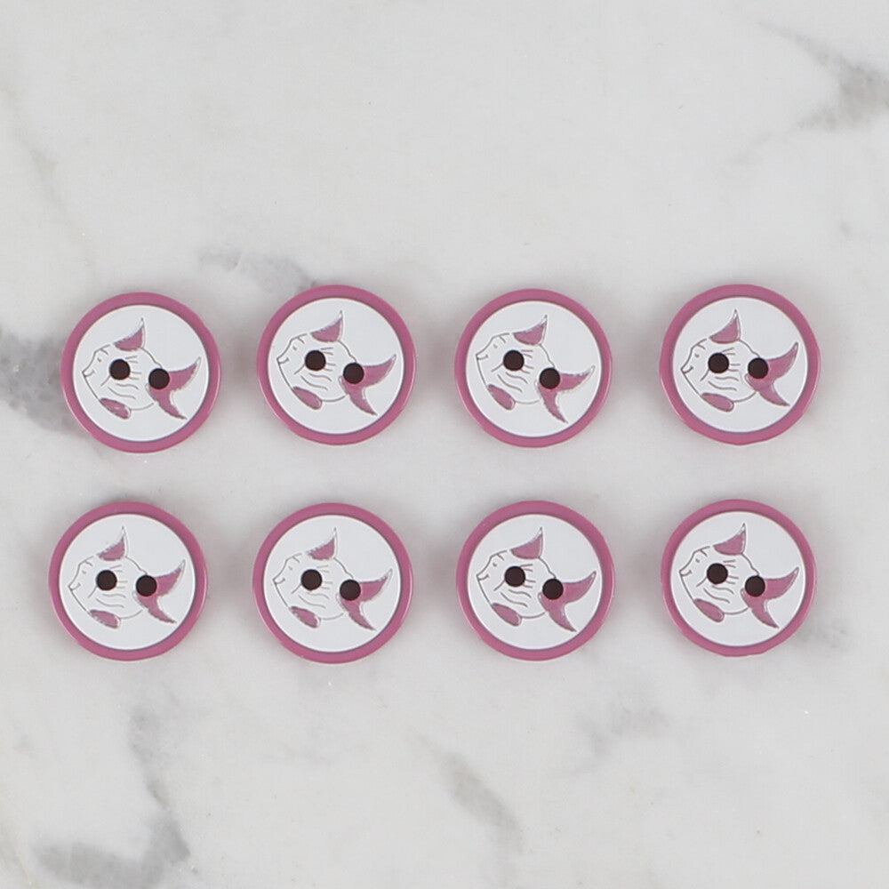 Loren Crafts vişne çürüğü 8'li balık düğme - 572