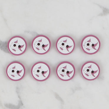 Loren Crafts vişne çürüğü 8'li balık düğme - 572