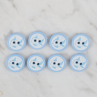 Loren Crafts mavi 8'li balık düğme - 575