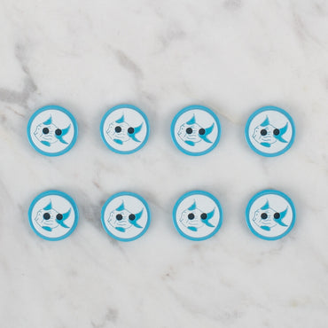 Loren petrol mavi 8'li balık düğme - 577