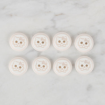 Loren Crafts 8'li Beyaz Kedi Düğme - 580