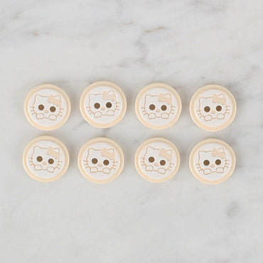 Loren Crafts 8'li Krem Kedi Düğme - 581